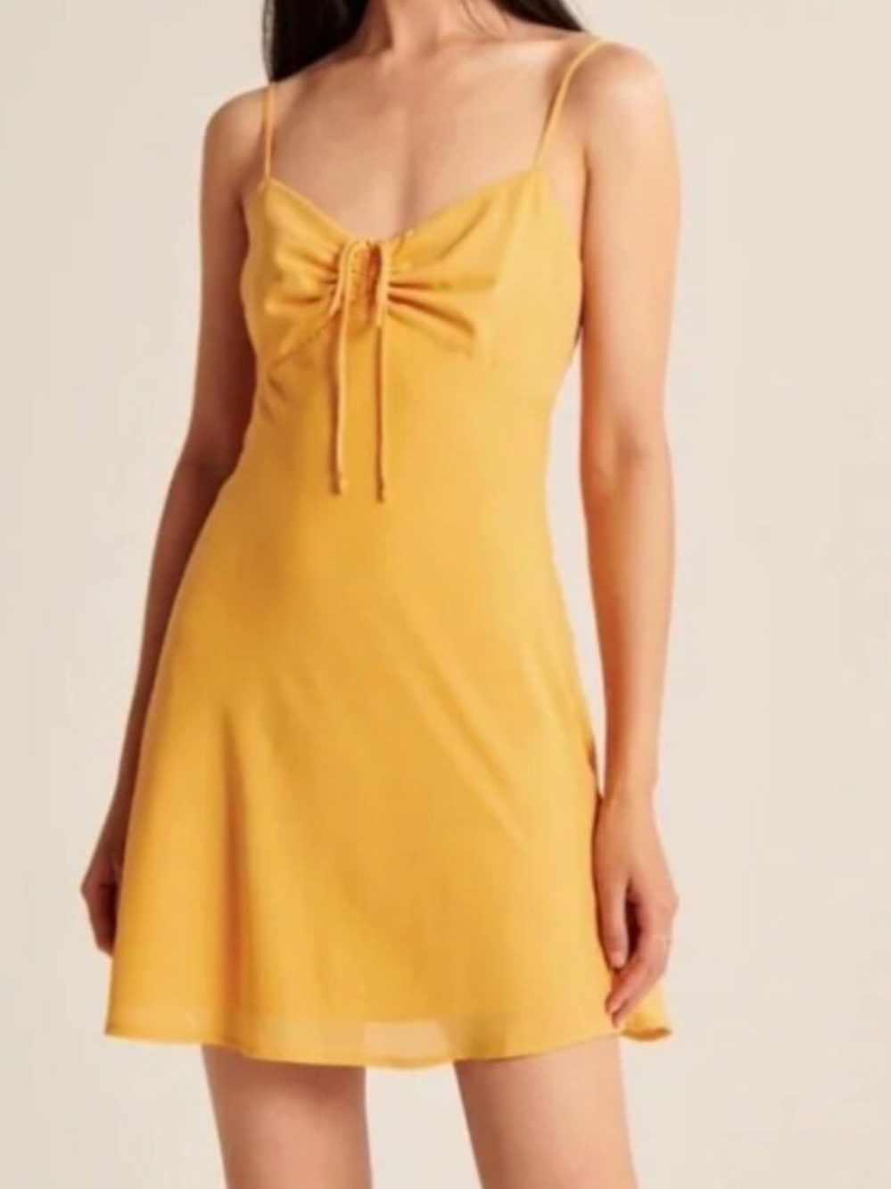 Abercrombie & Fitch Mustard
Ruched Bust Mini Slip Dress